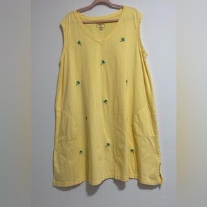 Jane Ashley Yellow Midi Dress with Green Accents